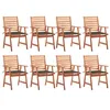 Image de Lot de 8 chaise vidaxl H. 92 cm empilable non pliable exterieur en acacia marron
