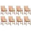 Image de Lot de 8 chaise vidaxl exterieur H. 92 cm beige en acacia
