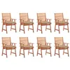 Image de Lot de 8 chaise vidaxl H. 92 cm empilable non pliable en acacia exterieur beige