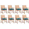 Image de vidaXL Tuinstoelen 8 st met kussens massief acaciahout3078393