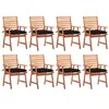Image de Lot de 8 chaise Vidaxl exterieur en acacia noir H. 92 cm