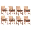 Image de Lot de 8 chaise vidaxl H. 92 cm empilable non pliable en acacia exterieur marron