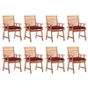 Image de Lot de 8 chaise vidaxl H. 92 cm empilable non pliable en acacia exterieur rouge