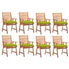 Image de Lot de 8 chaise vidaxl exterieur H. 92 cm vert en acacia