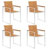 Image de Chaises de jardin lot de 4 Bois d acacia solide et inox