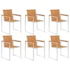 Image de Lot de 6 chaise vidaxl exterieur empilable non pliable en acacia H. 85 cm marron