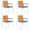 Image de vidaXL Chaises de jardin 4 pcs avec coussins Bois d'acacia massif