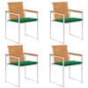 Image de Chaises de jardin lot de 4 avec coussins Bois d acacia massif