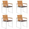 Image de Lot de 4 chaise vidaxl H. 85 cm empilable non pliable exterieur en bois massif marron