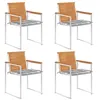 Image de Lot de 4 chaise vidaxl interieur empilable non pliable H. 85 cm en bois marron
