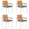 Image de vidaXL Chaises de jardin 4 pcs avec coussins Bois d'acacia massif 3078486
