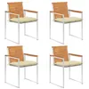 Image de vidaXL Chaises de jardin 4 pcs avec coussins Bois d'acacia massif