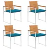 Image de Chaises de jardin lot de 4 avec coussins Bois d acacia massif