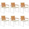 Image de Chaises de jardin lot de 6 avec coussins Bois d acacia solide