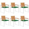 Image de vidaXL Chaises de jardin 6 pcs avec coussins Bois d'acacia solide