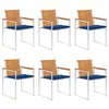 Image de Lot de 6 chaise vidaxl H. 85 cm empilable non pliable en acacia exterieur bleu