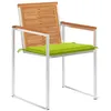 Image de Lot de 6 chaise vidaxl en acacia empilable non pliable H. 85 cm exterieur vert