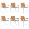 Image de Lot de 6 chaise vidaxl H. 85 cm empilable non pliable exterieur en acacia marron