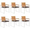 Image de vidaXL Chaises de jardin 6 pcs avec coussins Bois d'acacia solide 3078520