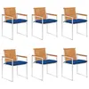 Image de Lot de 6 chaise vidaxl en acacia exterieur bleu 85 cm
