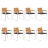 Image de Chaises de jardin lot de 8 avec coussins Bois d acacia solide