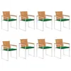Image de Lot de 8 chaise vidaxl H. 85 cm empilable non pliable en bois exterieur vert