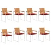 Image de vidaXL Chaises de jardin lot de 8 avec coussins Bois d'acacia solide3078530