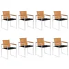 Image de Lot de 8 chaise vidaxl exterieur empilable non pliable H. 85 cm en acacia bois