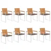 Image de vidaXL Chaises de jardin lot de 8 avec coussins Bois d'acacia solide3078532