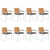 Image de Lot de 8 chaise vidaxl exterieur empilable non pliable en bois H. 85 cm gris
