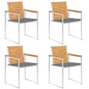 Image de Chaises de jardin lot de 4 avec coussins Bois de teck massif