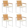 Image de vidaXL Chaises de jardin 4 pcs avec coussins Bois de teck massif