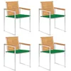 Image de Lot de 4 chaise vidaxl exterieur en bois massif vert H. 85 cm