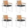 Image de Lot de 4 chaise vidaxl en bois massif exterieur gris 85 cm