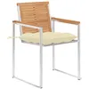 Image de Lot de 4 chaise vidaxl exterieur empilable non pliable H. 85 cm en bois massif beige