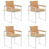 Image de Lot de 4 chaise Vidaxl exterieur empilable non pliable en bois massif H. 85 cm beige