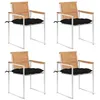 Image de Lot de 4 chaise Vidaxl H. 85 cm empilable non pliable en bois massif exterieur noir
