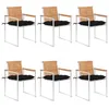 Image de Chaises de jardin lot de 6 avec coussins Bois de teck massif