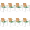 Image de vidaXL Chaises de jardin lot de 8 avec coussins Bois de teck massif3078613