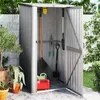 Image de vidaXL Abri de Jardin Hangar de Stockage Abri de Rangement Remise à Outils Maison de Rangement Extérieur Gris 118,5x97x209,5 150900