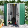 Image de vidaXL Abri de Jardin Hangar de Stockage Abri de Rangement Remise à Outils Maison d'Extérieur Vert 180,5x97x209,5 cm Acier 150903