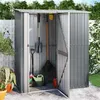 Image de vidaXL Abri de Jardin Hangar de Stockage Abri de Rangement Remise à Outils Maison d'Extérieur Gris 180,5x97x209,5 cm Acier 150904