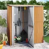 Image de vidaXL Abri de Jardin Hangar de Stockage Abri de Rangement Remise à Outils Maison d'Extérieur Marron 180,5x97x209,5 cm Acier 150906