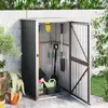Image de vidaXL Abri de Jardin, Acier Galvanisé, Anthracite, 88x89x159 cm, Armoire de Rangement Extérieure, Porte Verrouillable, 316207