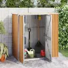 Image de vidaXL Abri à Outils de Jardin Remise de Stockage Organisateur d'Outils Cabane de Rangement Extérieur Marron 161x89x161 cm 316212