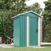Image de vidaXL Abri de jardin Vert 126x97,5x177 cm Acier galvanisé, rangement de jardin pour les outils, rangement pour outils 316233