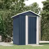 Image de vidaXL Abri de jardin Anthracite 126x97,5x177 cm Acier galvanisé, rangement de jardin pour les outils, rangement pour outils 316235