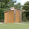 Image de vidaXL Abri de jardin Marron 270x130x208,5 cm Acier galvanisé, rangement de jardin pour les outils, rangement pour outils 316245