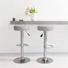 Image de Tabourets de bar lot de 2 gris tissu