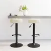 Image de vidaXL Tabourets de bar lot de 2 crème velours332994